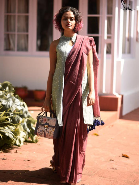 Brown Cotton Made In Heaven Mul Saree
