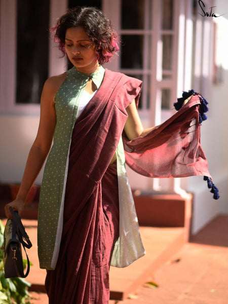 Brown Cotton Made In Heaven Mul Saree