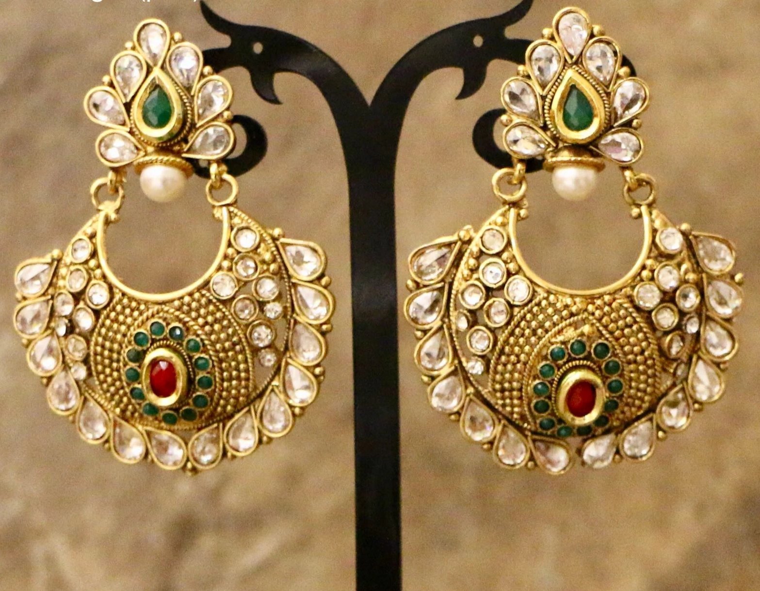 Gold Plated Kundan Earrings