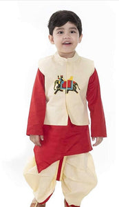 Baby Annaprashan Jacket, Kurta, Dhoti Set