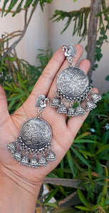 German Silver Bird Designer Jhumki Earrings