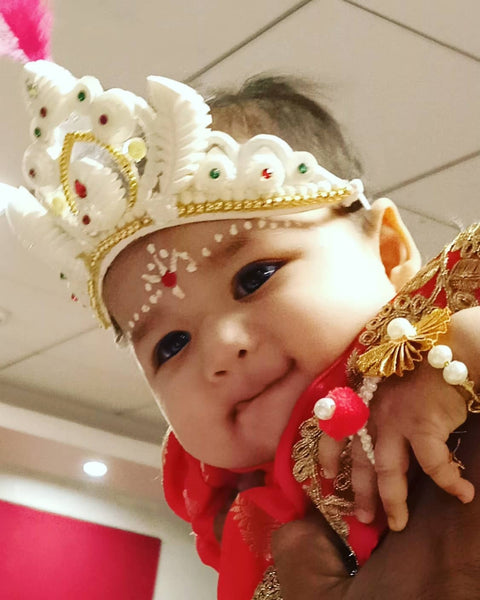 Toddler Girls Bengali Annaprashan Mukut