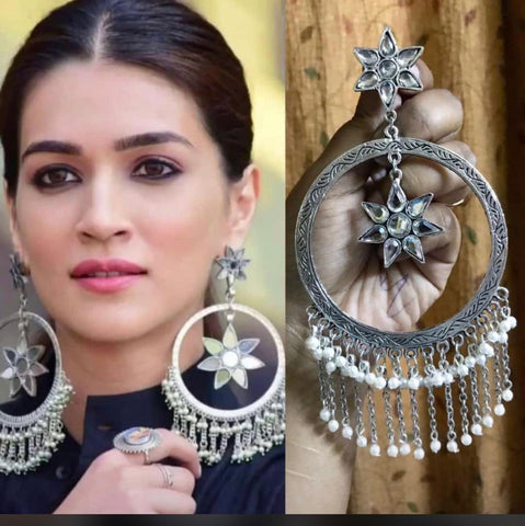 Exquisite Big Size Mirror Design Kriti Sanon Earrings