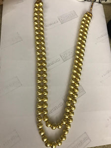 2 Layered Golden Color Pearl Studded Long Necklace