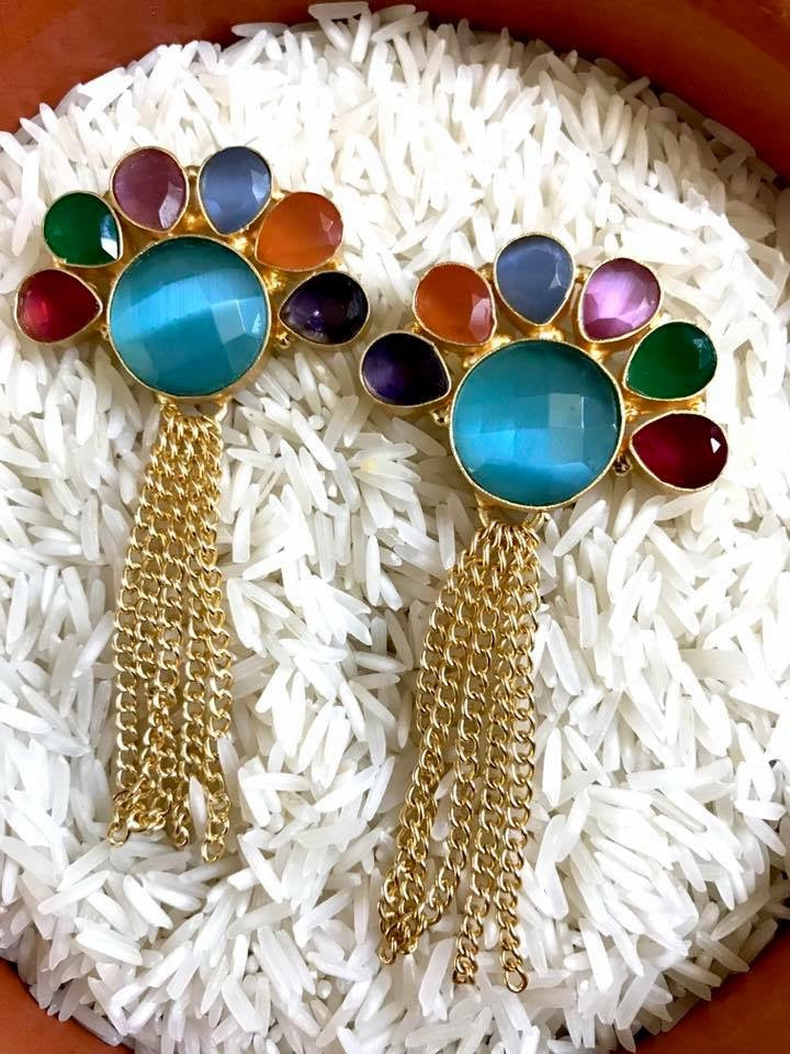 Multicolored Indo-Western Chic Earrings