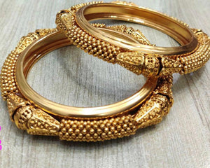 Gold Colored Beaded Bangles