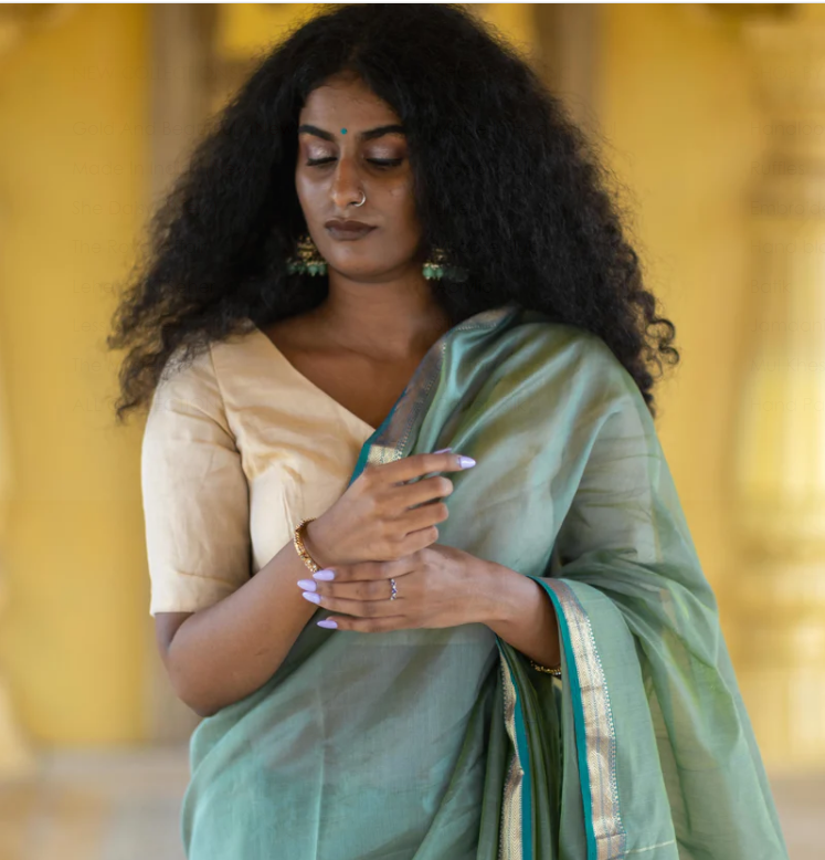 Golden Readymade Tissue Silk Blouse