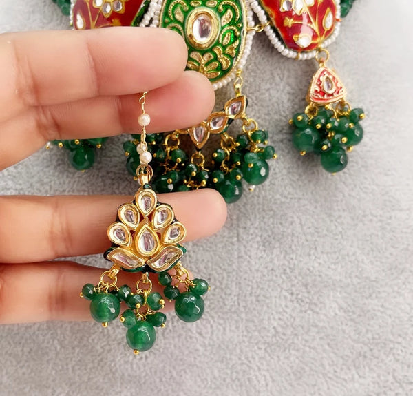 Punjabi Bridal Jewelry Kundan Necklace Set