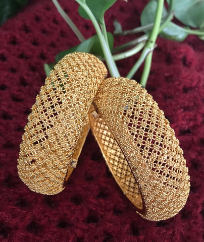 Gold Plated Matte Bengali Styles Bangles