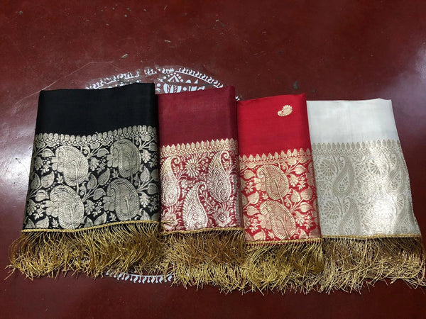 Pure Silk Red Banarasi Stole/Dupatta
