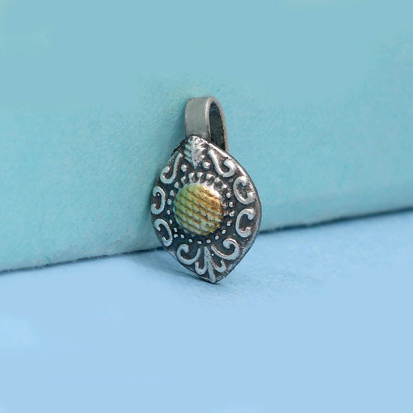 Oxidised Silver & Gold Color Nose Pin