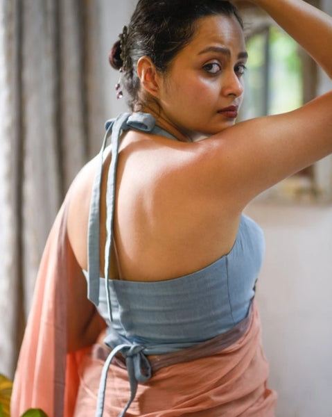 Cotton Halter Neck Readymade Blouse