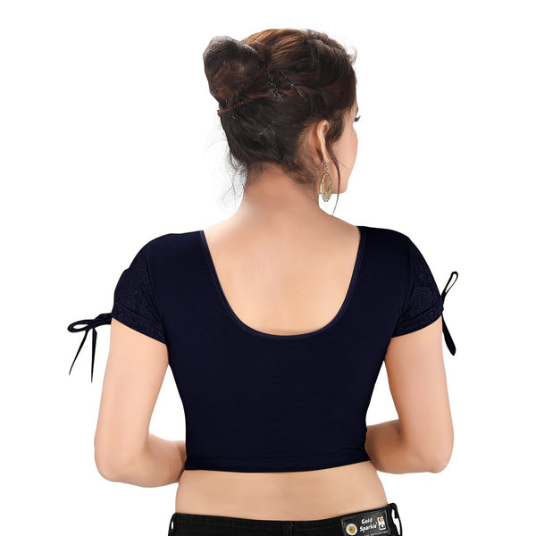 Black Cotton Stretchable Blouse (A-70)