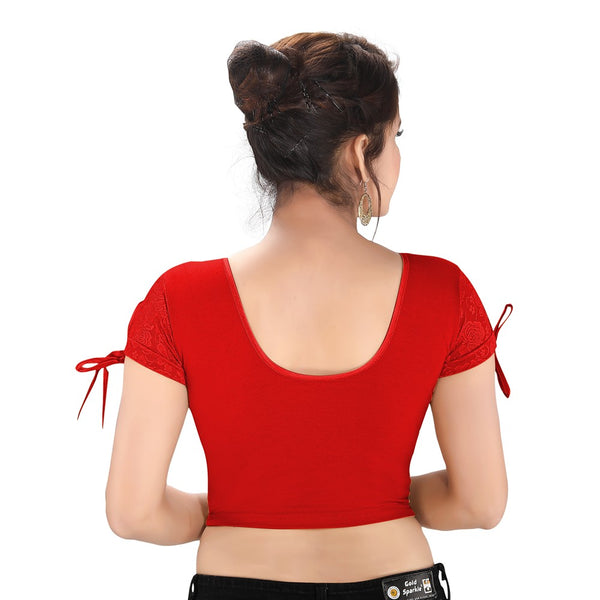 Red Cotton Stretchable Blouse (A-70)