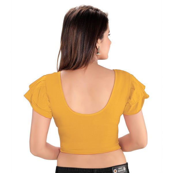 Gold Cotton Stretchable Blouse (A-74)