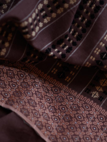 Brown Handloom Cotton Saree