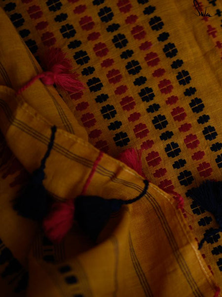 Yellow Handloom Cotton Saree