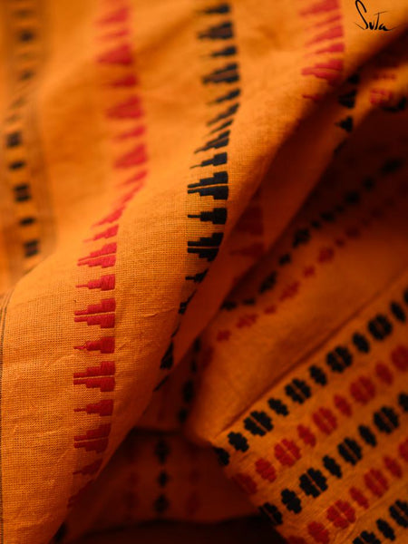 Yellow Handloom Cotton Saree