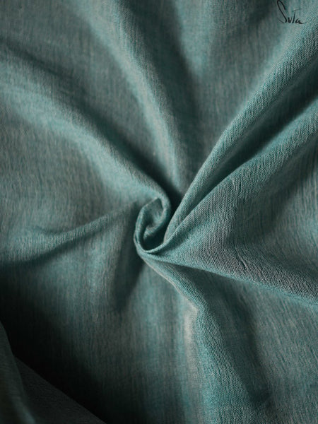 Beige & Blue Cotton Acrylic Saree