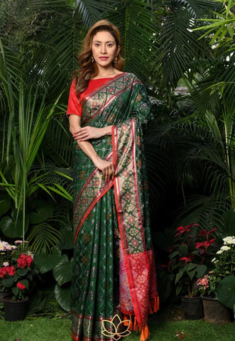 Green Woven Patola Saree