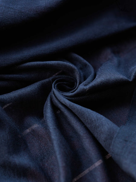 Rust & Black Cotton Acrylic Saree