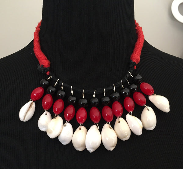 Cowry Shells Beaded Necklace With Matching Earrings