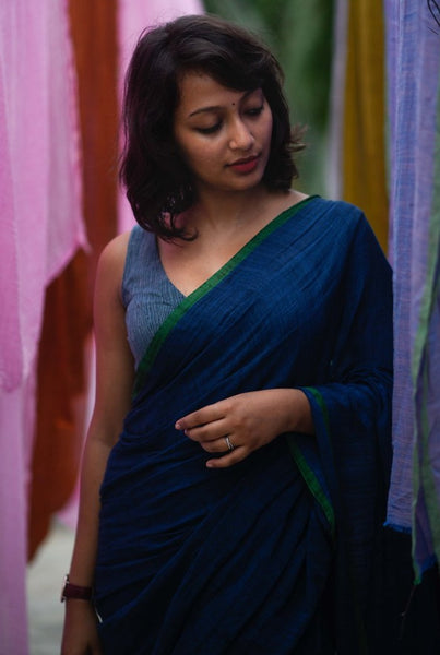 Blue Cotton Saree
