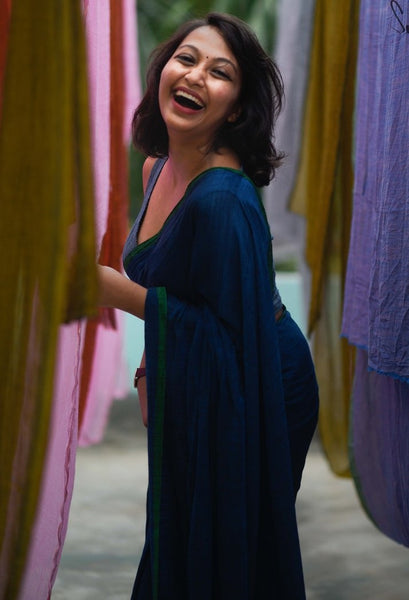 Blue Cotton Saree