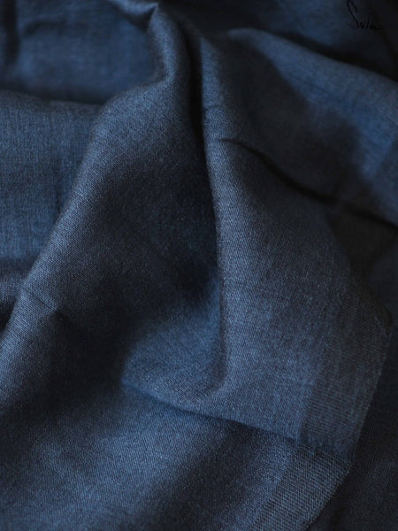 Bluish Grey & Gold Cotton Acrylic Saree