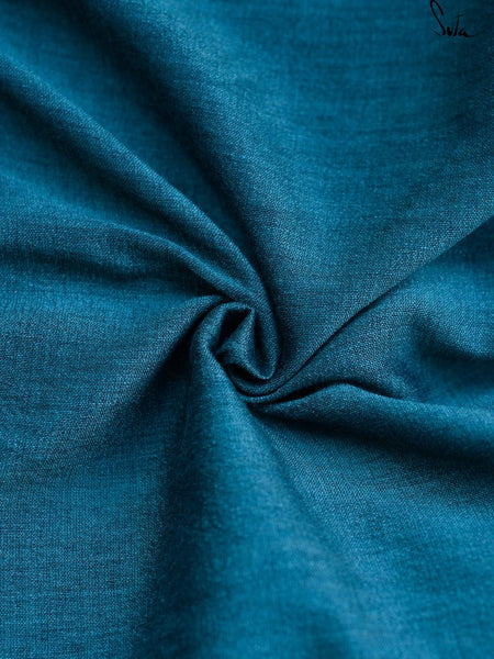 Pink & Dark Teal Cotton Acrylic Saree