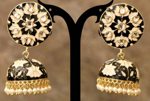 Black Color kundan Earring