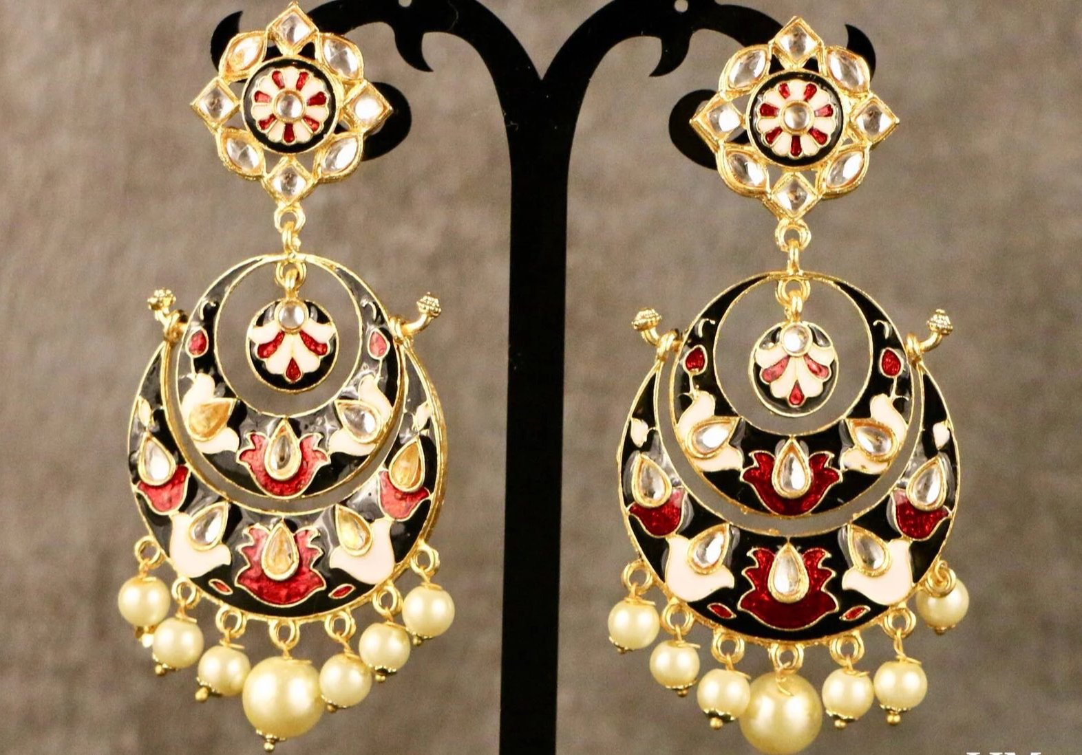 Kundan Hand Painted Earring