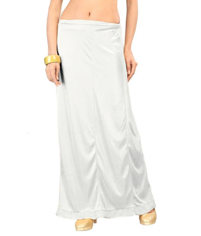 White Fairform Premium Satin Silk Full Length Single Cut Petticoat