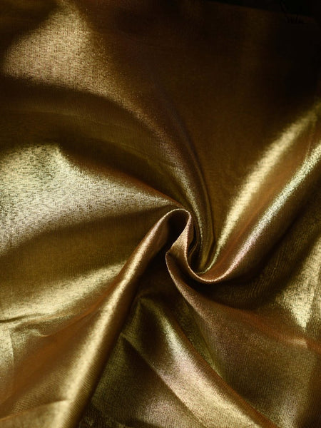 Iridescent Green Semi Tissue Silk Saree