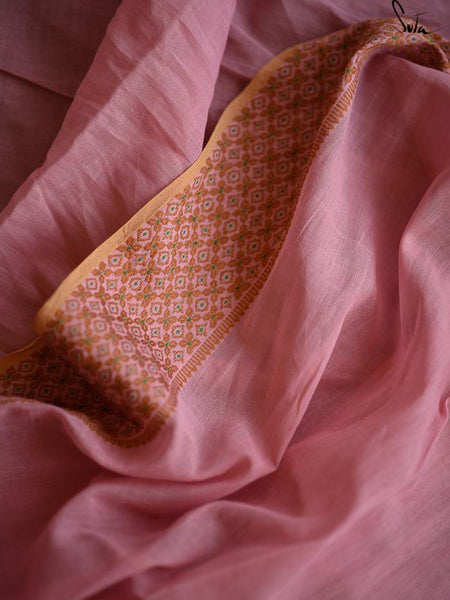 Pink Handloom Cotton Saree