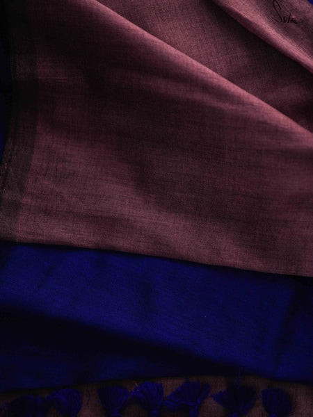 Blue & Lavender Cotton Acrylic Saree