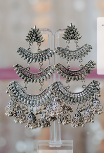 German Silver Jhumka Earrings