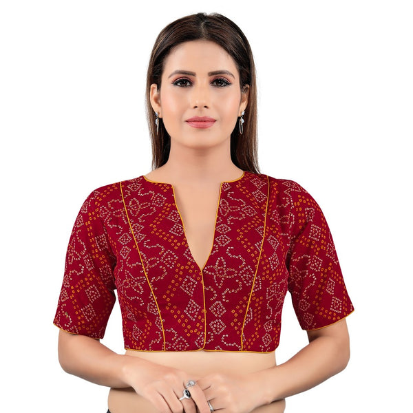 Bandhani Printed Cotton Readymade Blouse