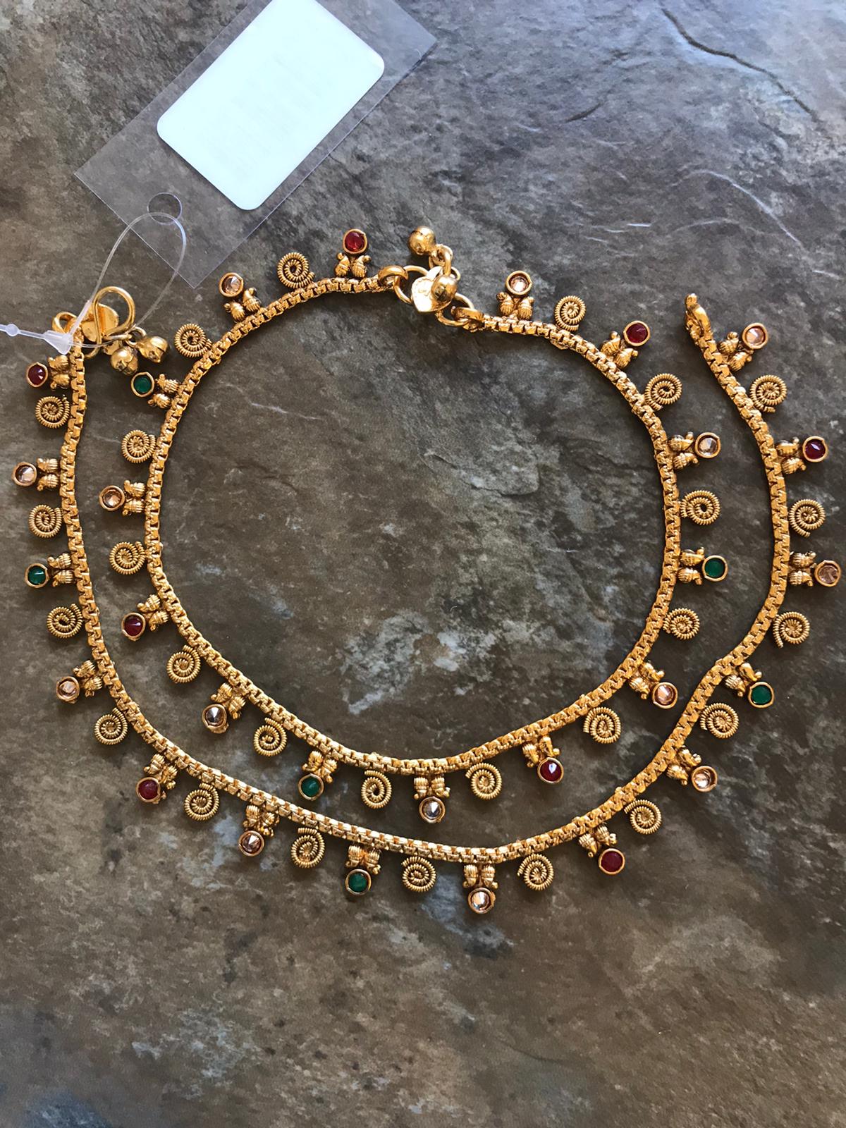 Beautiful Gold Plated Designer Anklet/ Payal