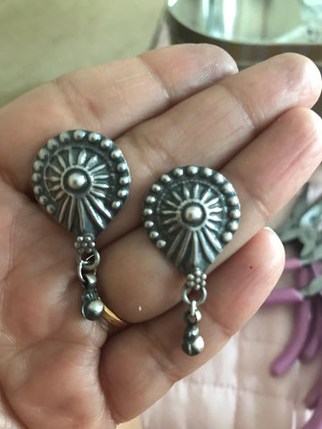 Little Stud with Ghoongroo Hanging Earrings