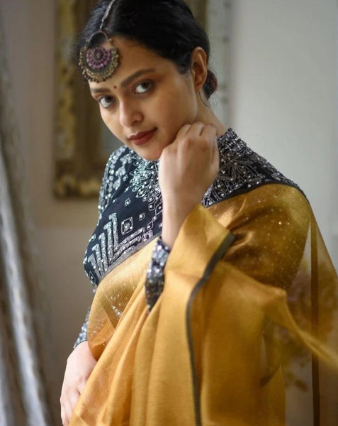 Gorgeous Black with Glitz All Over Readymade Blouse