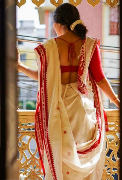 Very Soft Khadi Cotton Saree With Blouse Piece