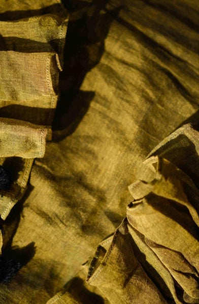 Olive Green Mulmul Saree