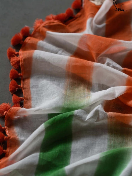 Tricolor Soft Mulmul Saree
