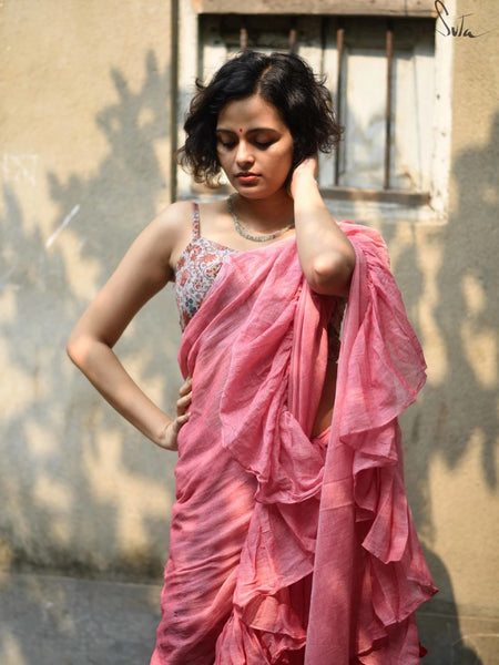 Peach Colored Saree