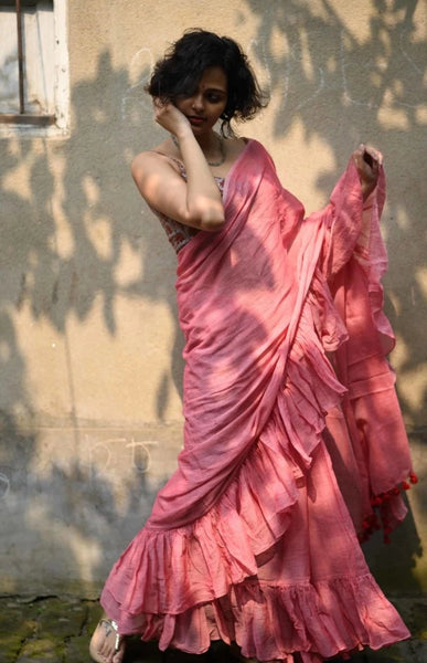 Peach Colored Saree