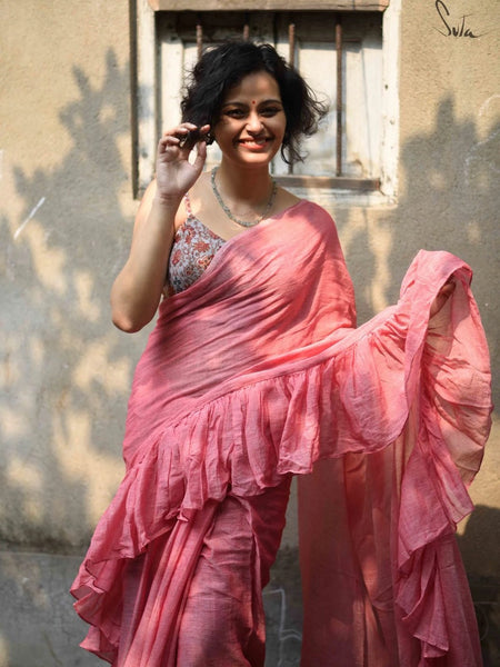 Peach Colored Saree
