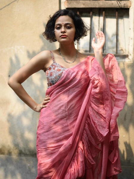 Peach Colored Saree