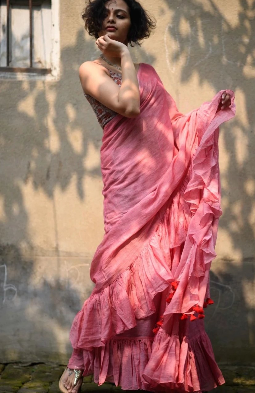 Peach Colored Saree