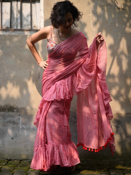 Peach Colored Saree